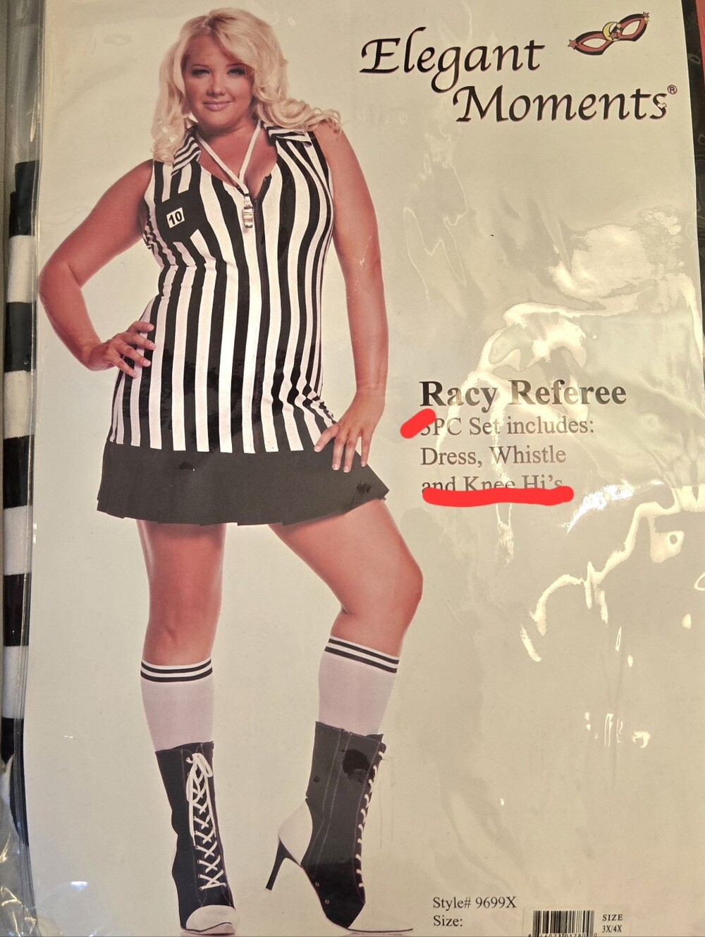 Racy Referee Mini Dress Plus Size  Costume 3X